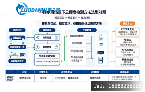 不同水质场景下总硬度检测方法选型对照图