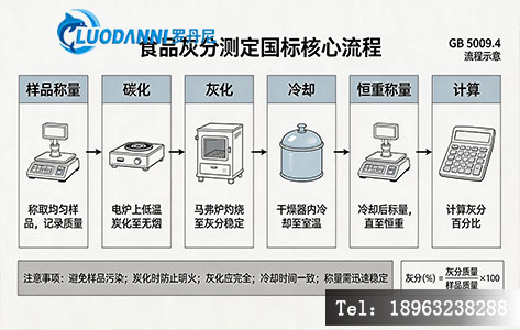 食品灰分测定国标核心流程示意图