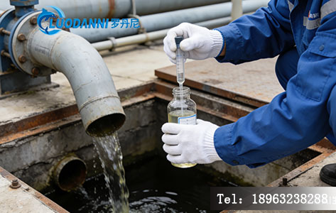 技术人员在取样口取样