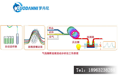连续流动分析仪流路工作原理示意图