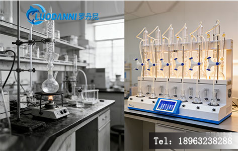传统蒸馏法与一体化二氧化硫测定仪对比