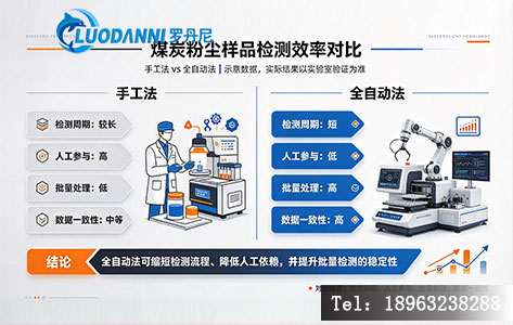 煤炭粉尘样品手工法与全自动法检测效率对比图