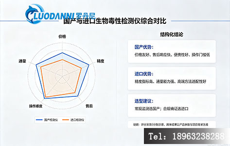 国产与进口生物毒性检测仪综合对比雷达图