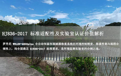 罗丹尼 WRLDN-6800plus 全自动恒温恒湿滤膜称重系统合规吗?HJ836-2017 标准适配性及实验室认证价值解析