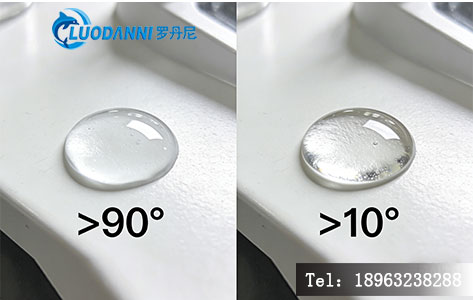 等离子清洗机处理效果对比,达因值提升示意图