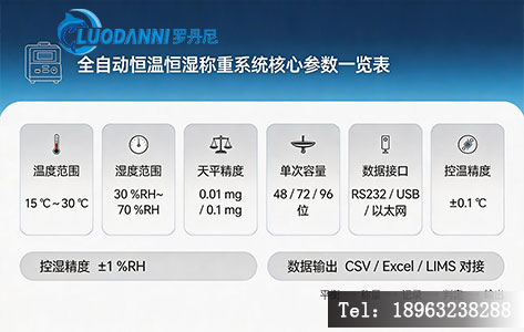 湖北省武汉市生态环境监测中心全自动恒温恒湿称重系统招标核心参数