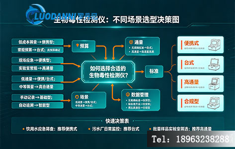 不同场景生物毒性检测仪选型决策流程图