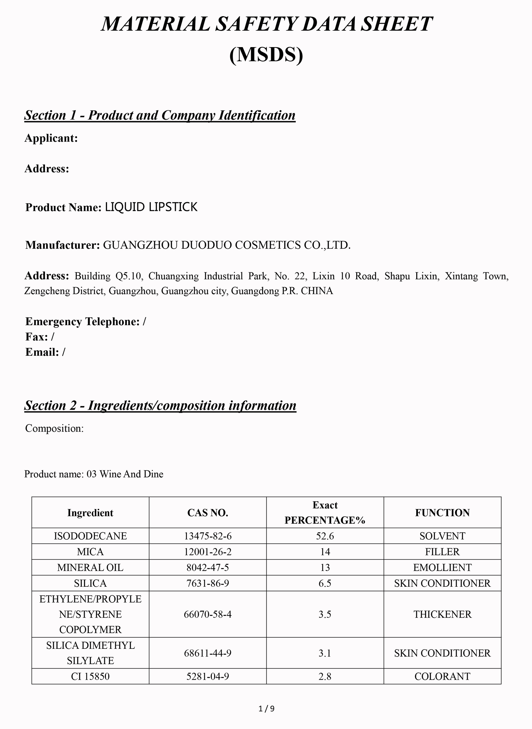 MSDS-1