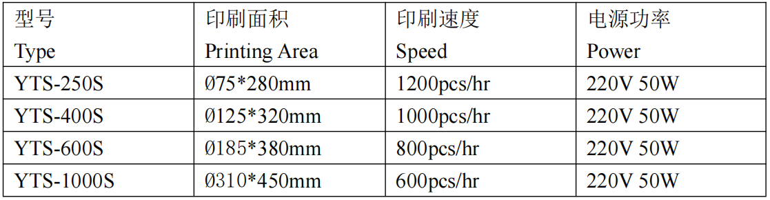 曲面丝印机参数