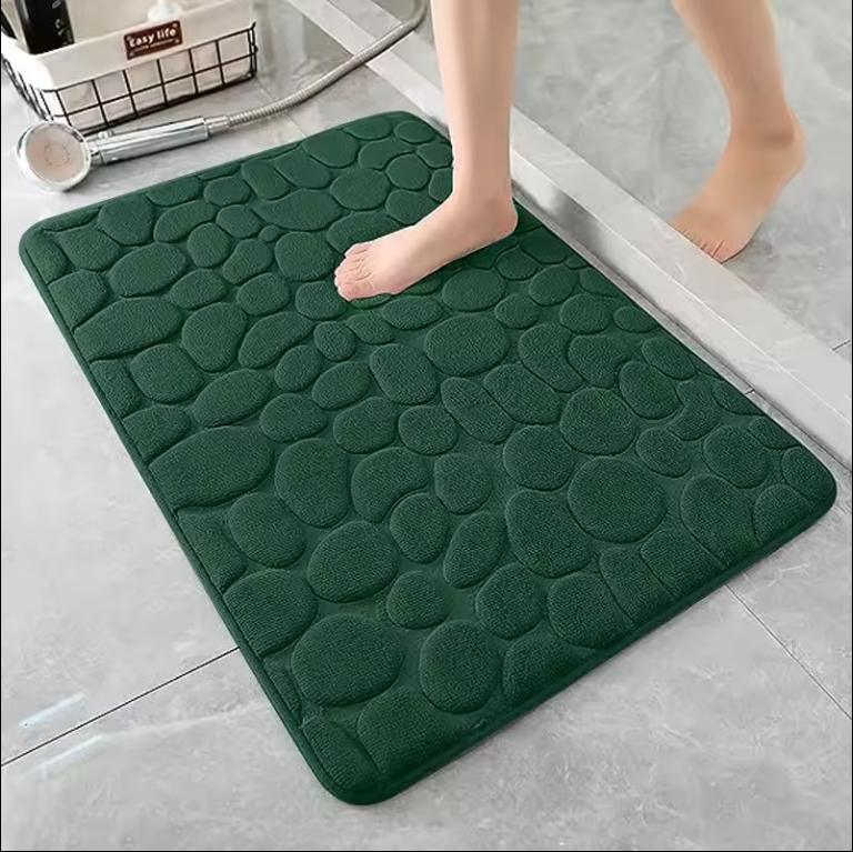 Memory Foam Bath Mat Cobblestone Bathroom Rugs