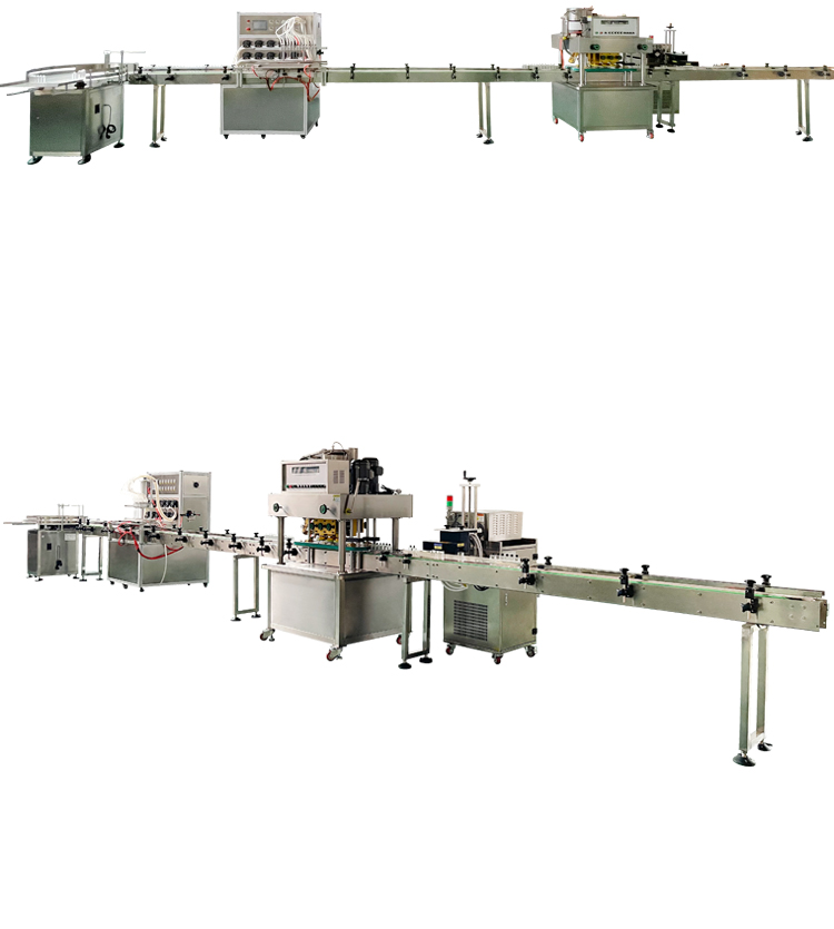 1.5L vertical 12-head peristaltic pump filling machine + bottle sorting machine + cap sorting machin