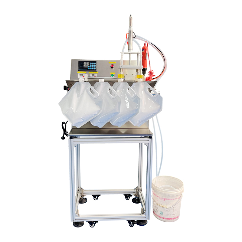 9L double head magnetic pump slide rail self-supporting bag liquid filling machine (semi-automatic)