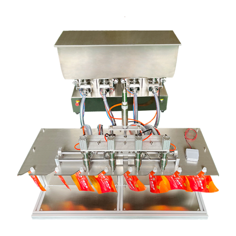 100ml-1000ml pneumatic four-head slide nozzle bag filling machine
