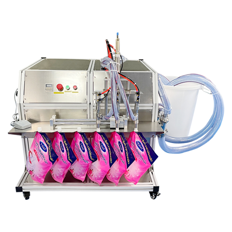 1000ml-5000ml pneumatic three-head slide stand-up bag filling machine
