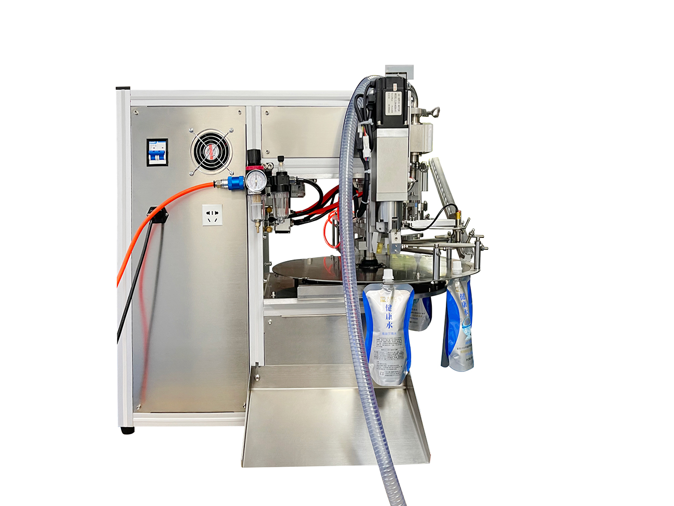 45L single head magnetic pump nozzle bag filling production line (turntable type)