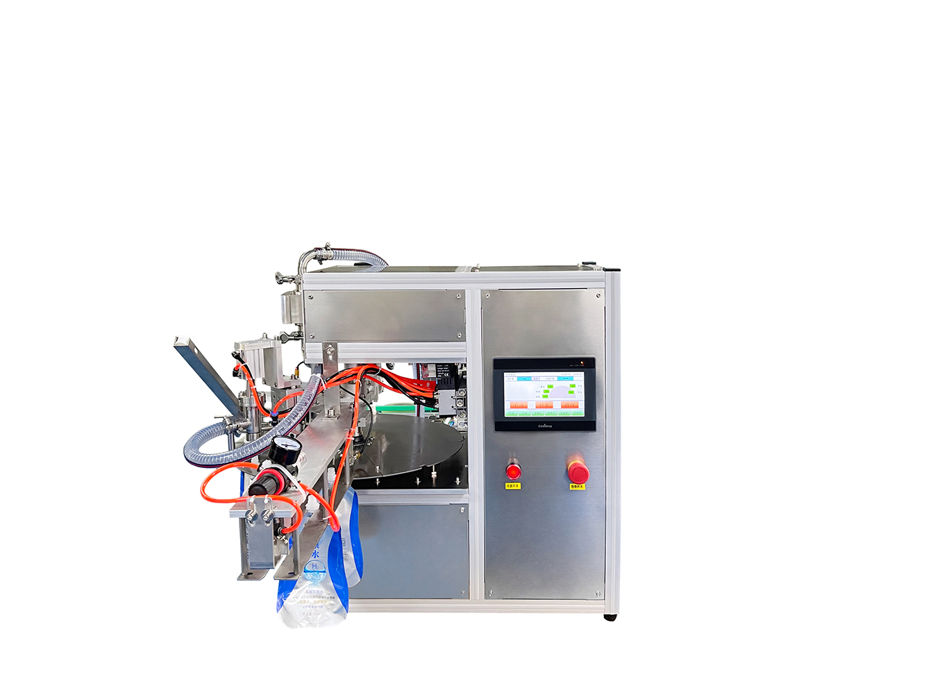 45L single head magnetic pump nozzle bag filling production line (turntable type)
