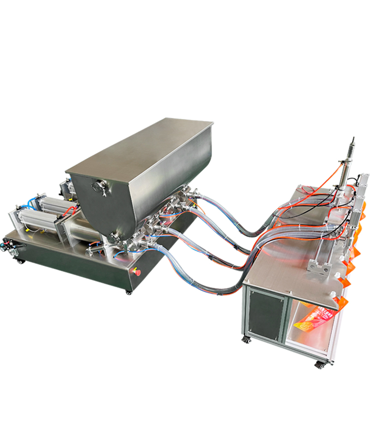 100ml-1000ml pneumatic four-head slide nozzle bag filling machine
