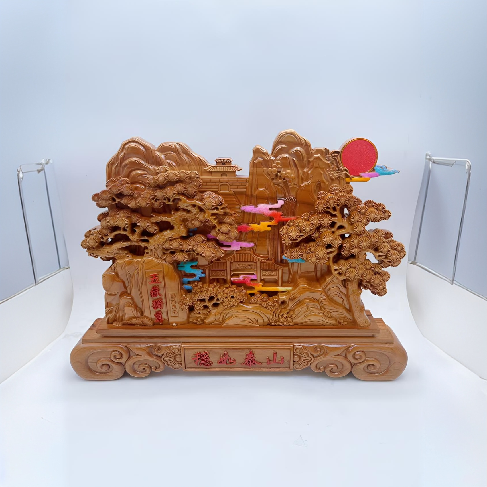 山东鸿熹文化用品有限公司稳如泰山桃木雕刻摆件3