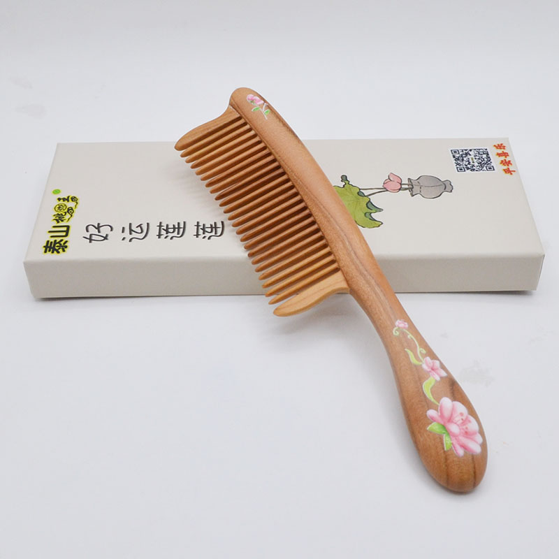 泰山桃木王系列彩绘桃木梳