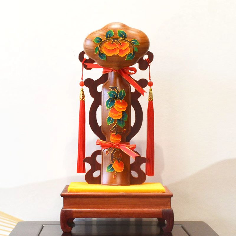 泰山桃木王出品的掐丝珐琅事事如意