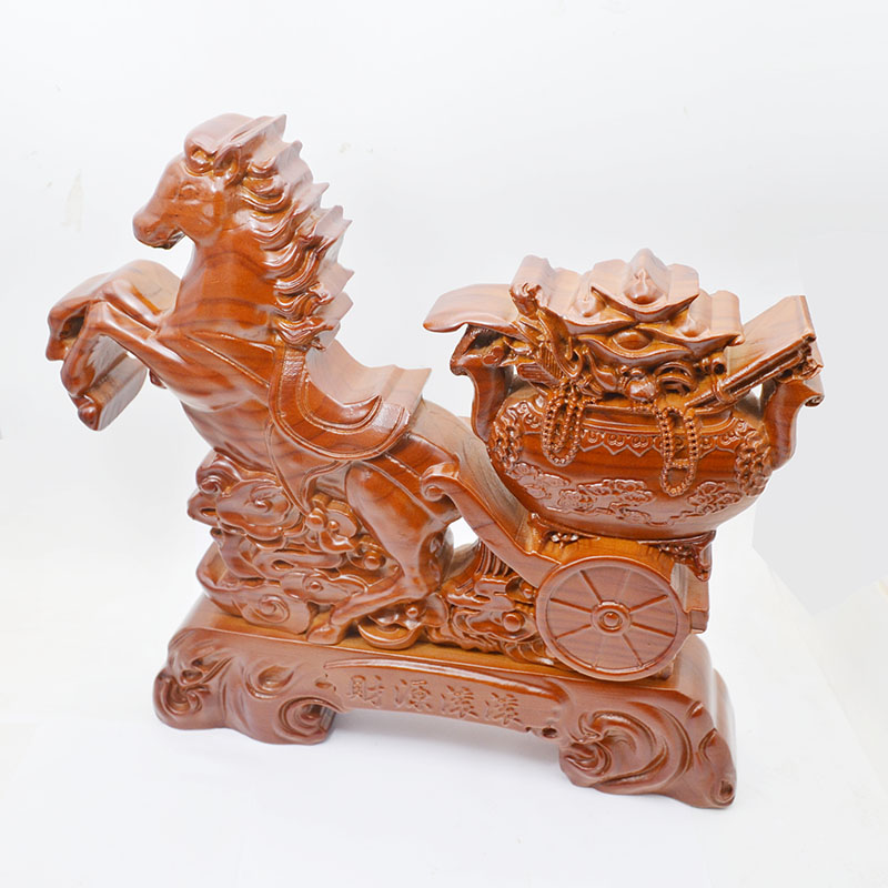 泰山桃木王出品的马拉百财摆件
