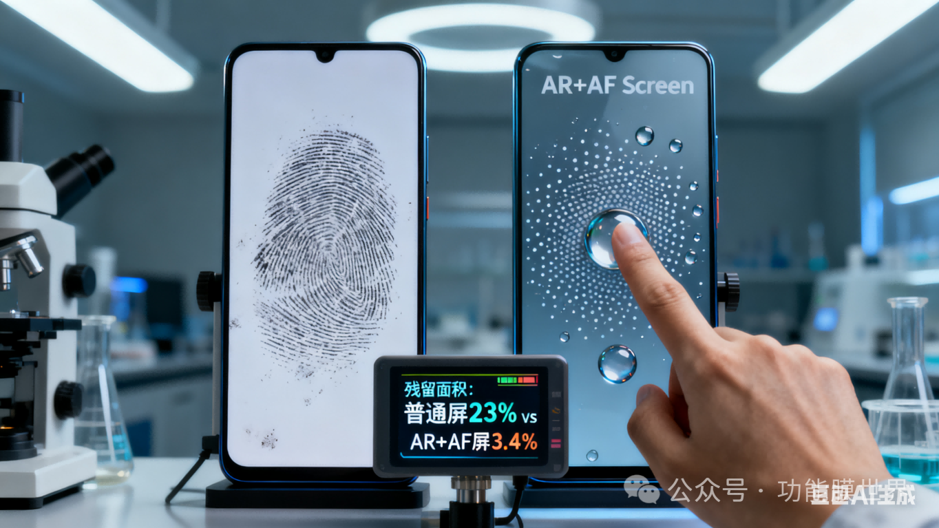 AR+AF 薄膜在柔性 OLED 屏幕中的抗指纹与抗反射协同效应