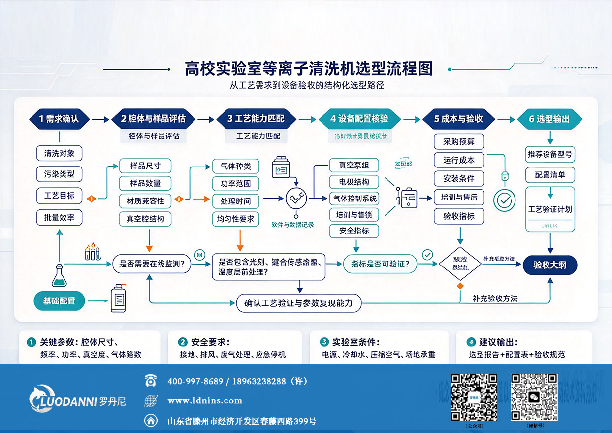 高校实验室等离子清洗机选型流程图