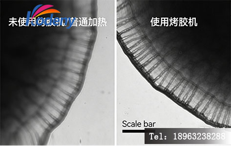 光刻胶显影效果对比,烤胶机对图形分辨率的影响
