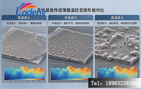 不同温控参数下柔性电子传感薄膜形貌对比