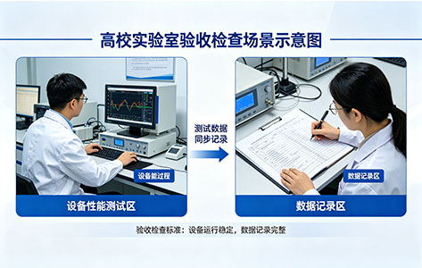 科研人员正在记录加热台温度曲线数据的工作场景,体现严谨的设备验收流程