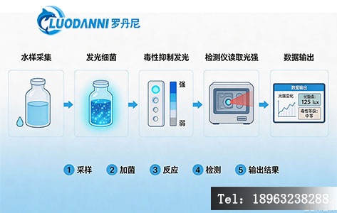 3.发光细菌法检测原理示意图,直观展示反应过程与数据输出流程