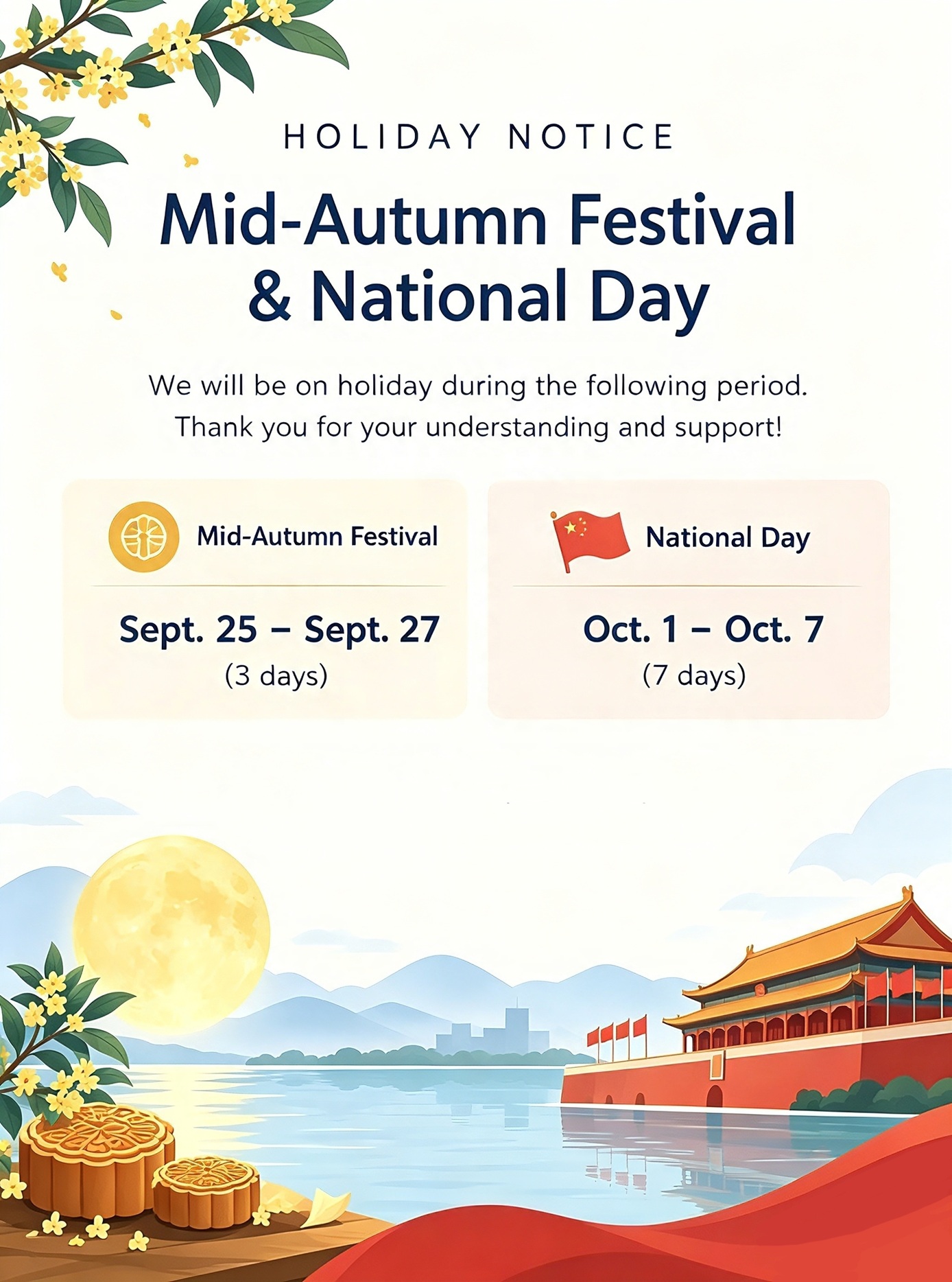 Holiday Notice Mid-Autumn Festival
