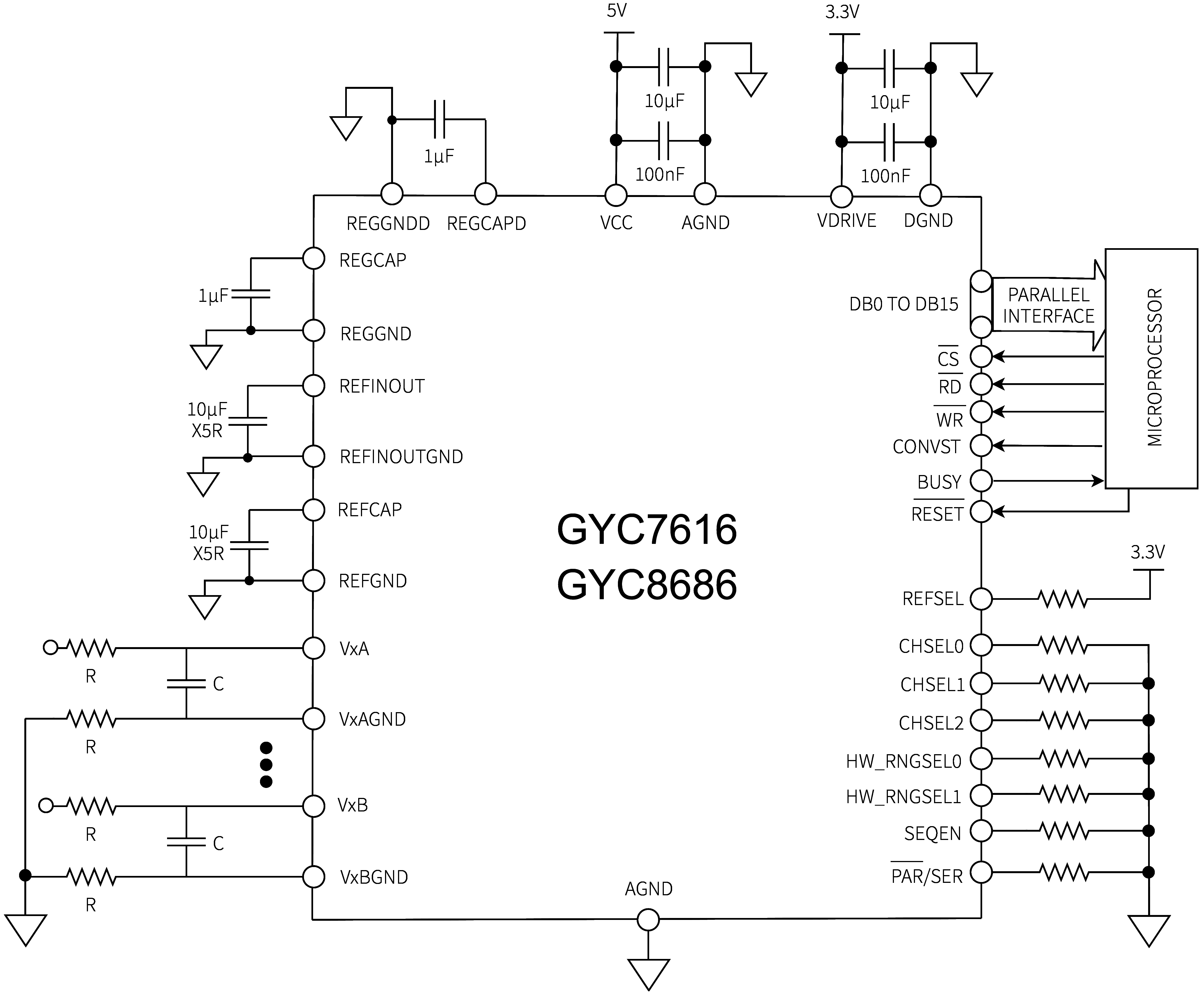 GYC7616、GYC8686典型外部连接