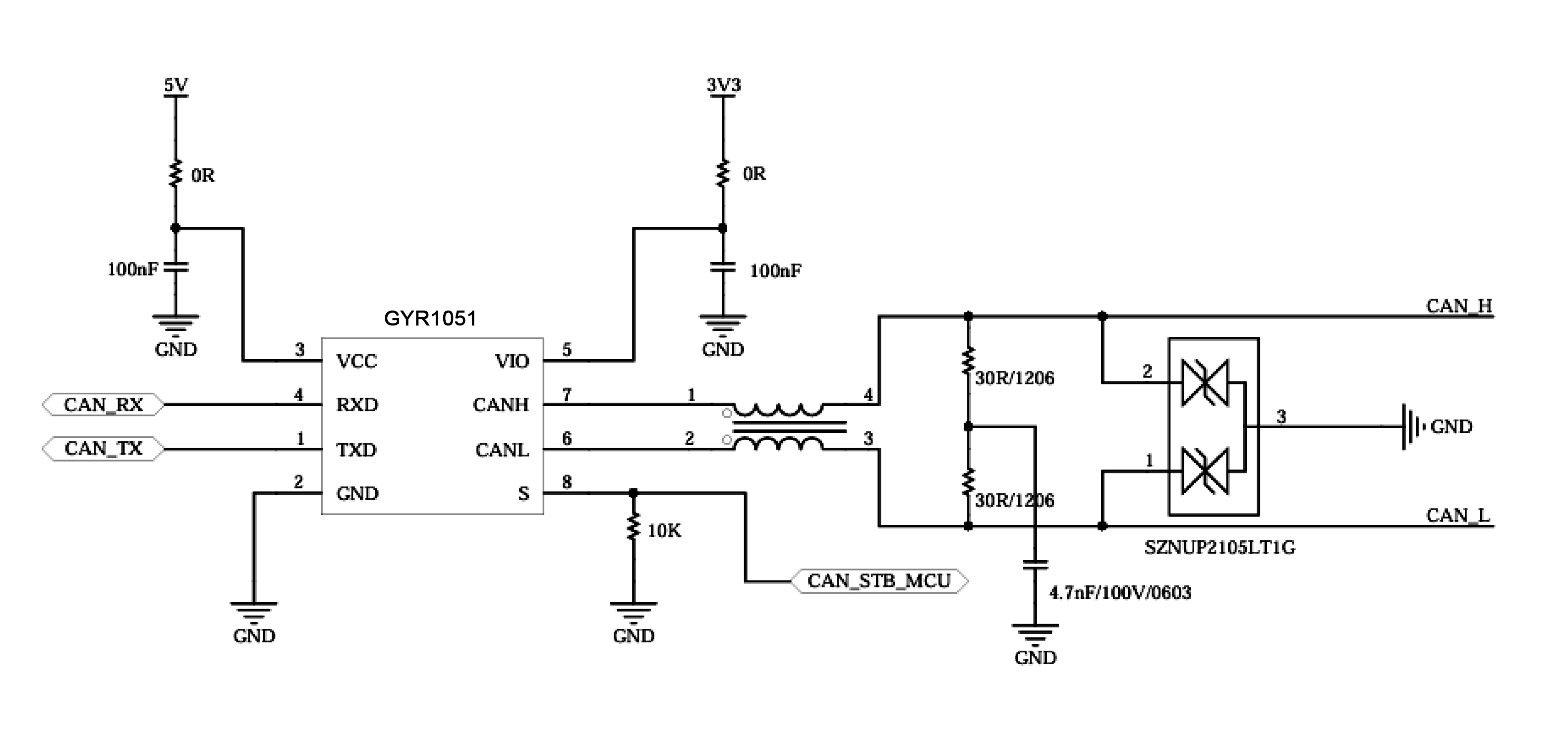 GYR1051典型应用测试电路