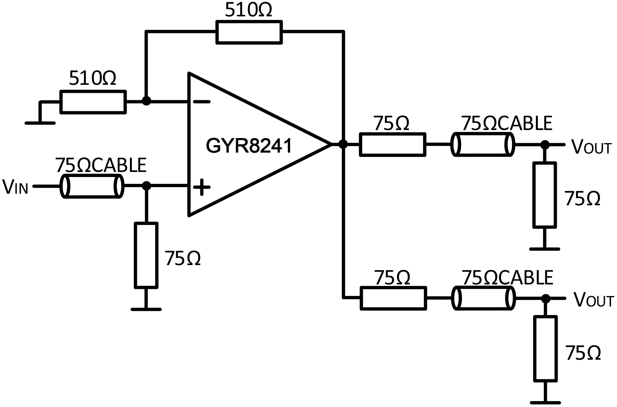 GYR8241典型应用电路-视频线路驱动器