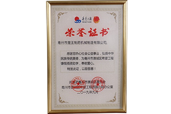 07希望工程榮譽證書