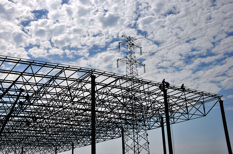 由天宏钢构施工的濮阳同力水泥网架项目
