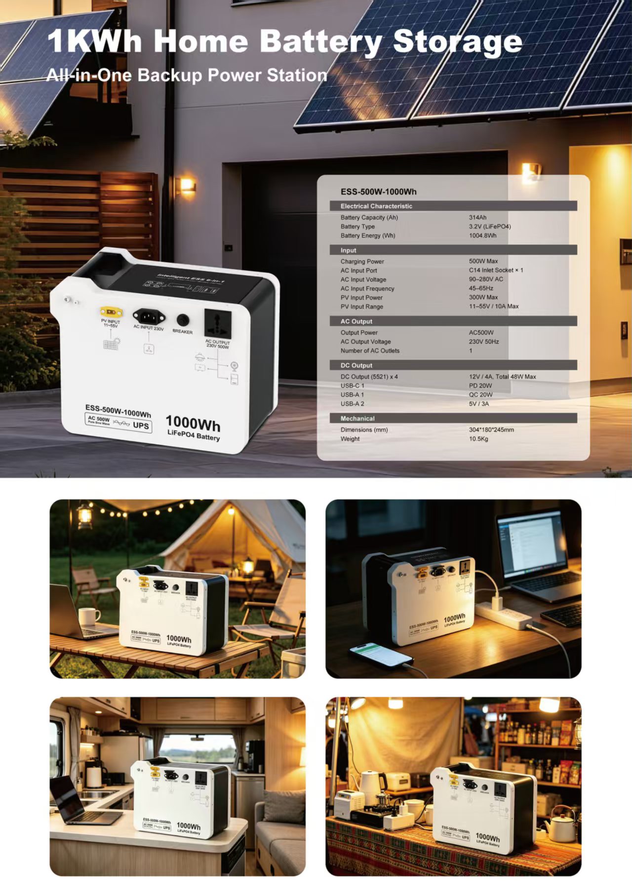 Portable PV energy storage system