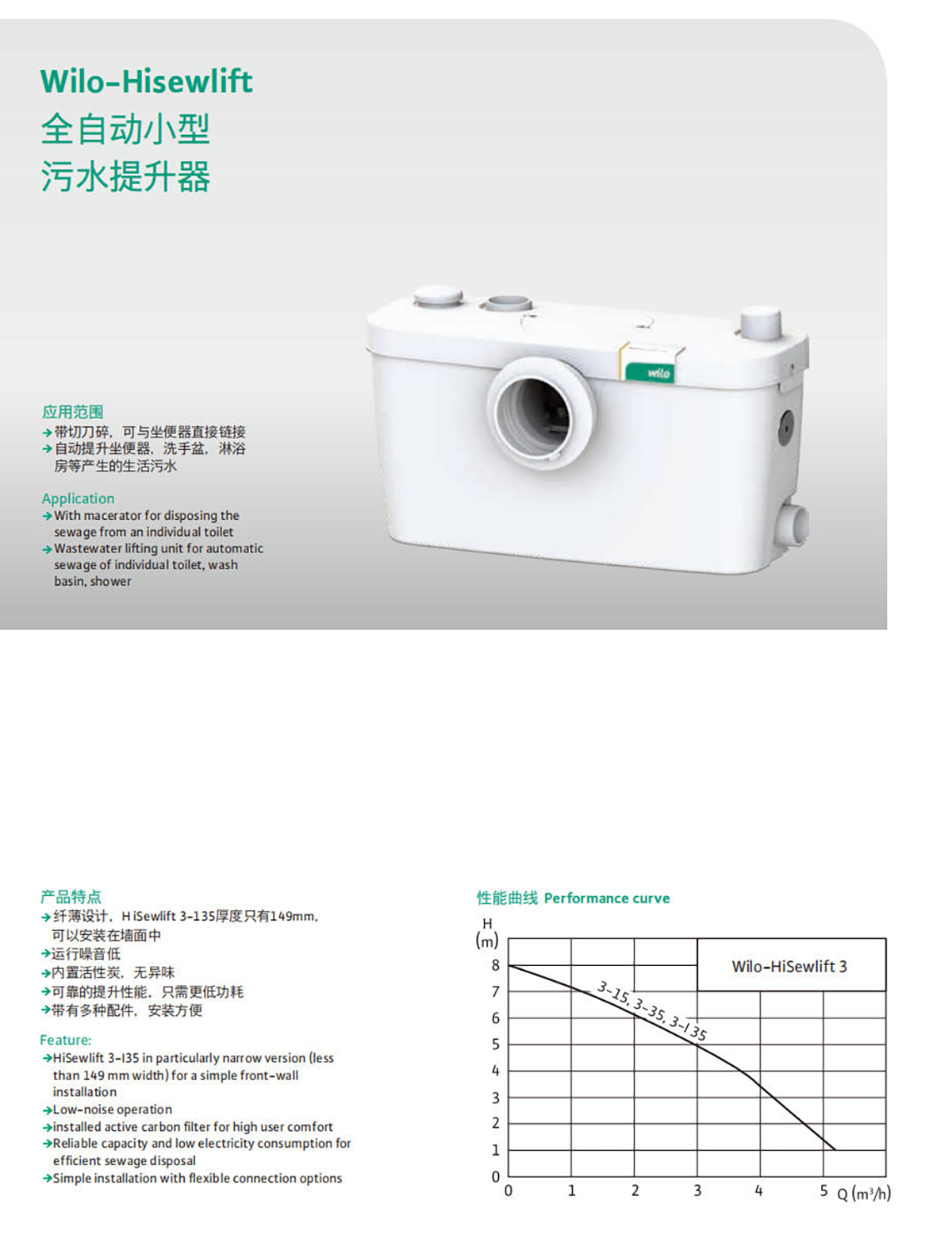 产品特点1-Wilo-Hisewlift 全自动小型 污水提升器