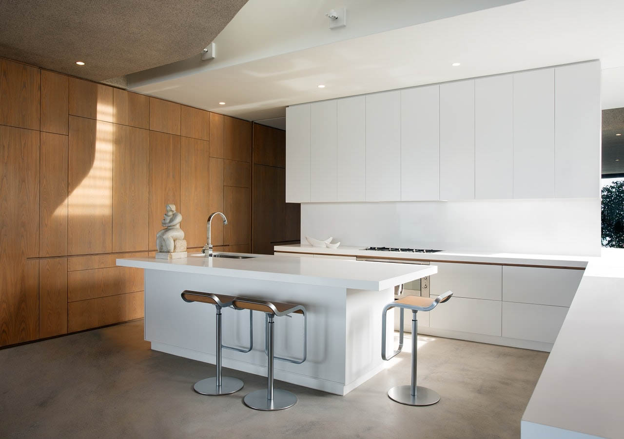 简洁现代风格实木家具定制 开放式实木厨房封闭式全实木柜子