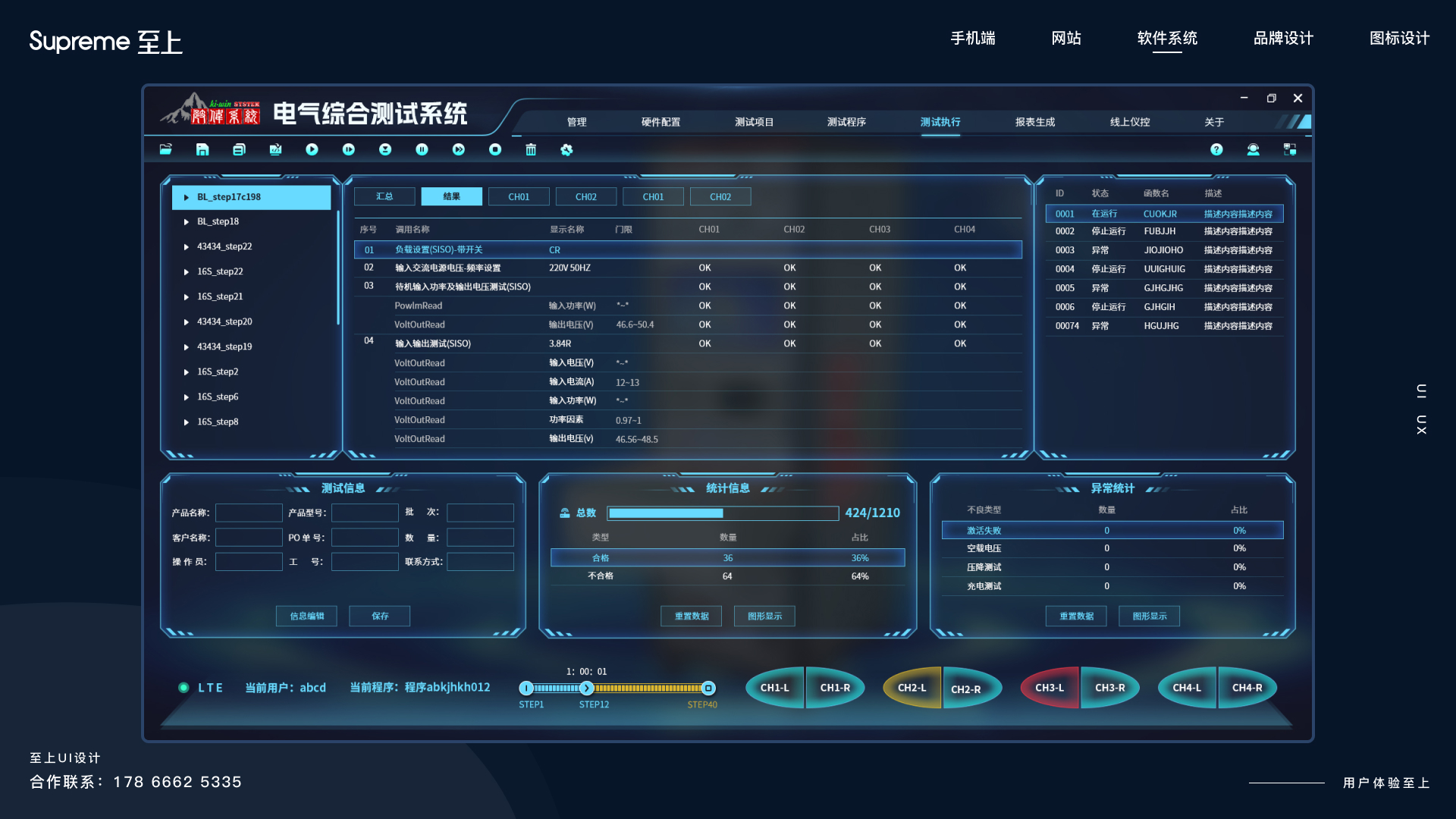 电气综合测试系统UI设计