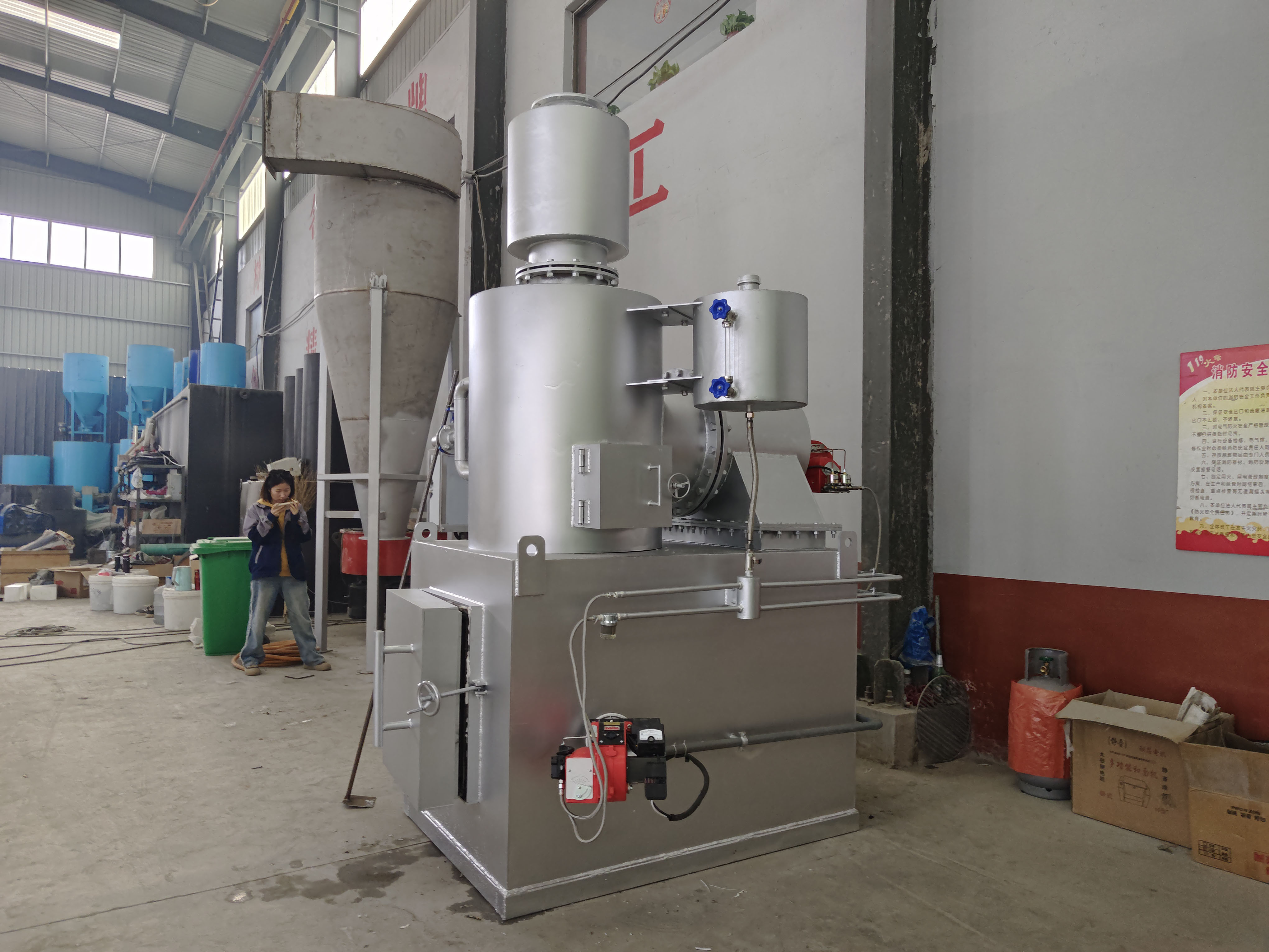 50型垃圾焚烧炉制作完成 实际效果良好  可带料到厂参观运行