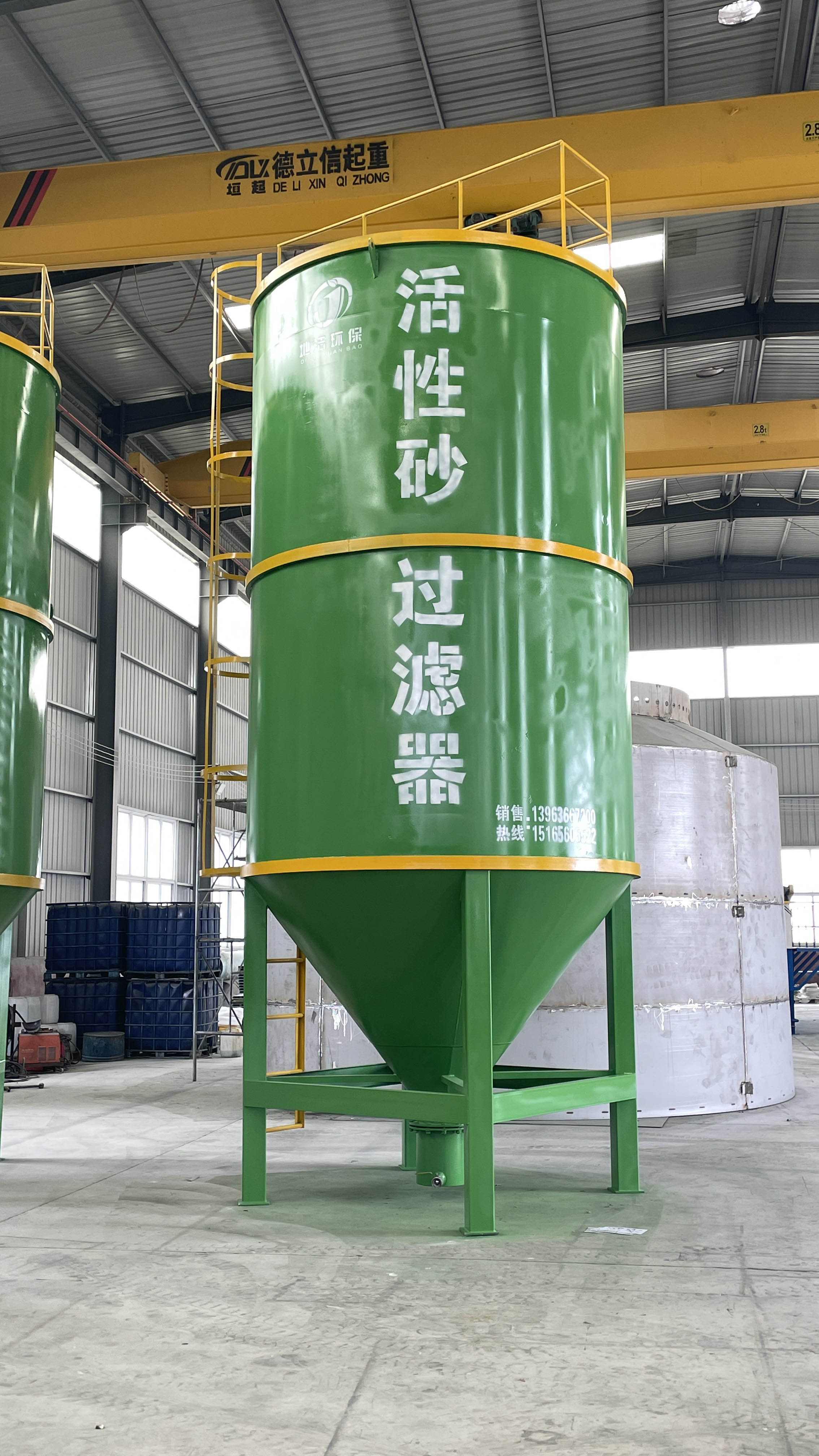 客户回购的两台活性砂过滤器已制作完成
