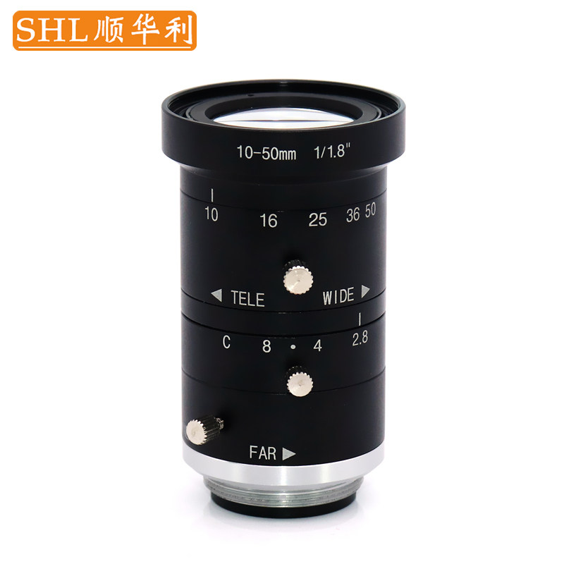 工业变焦10-50mm工业镜头低畸变机器视觉相机镜头800万像素1/1.8寸手动C口CCD检测镜头 CS口相机镜头厂家直销