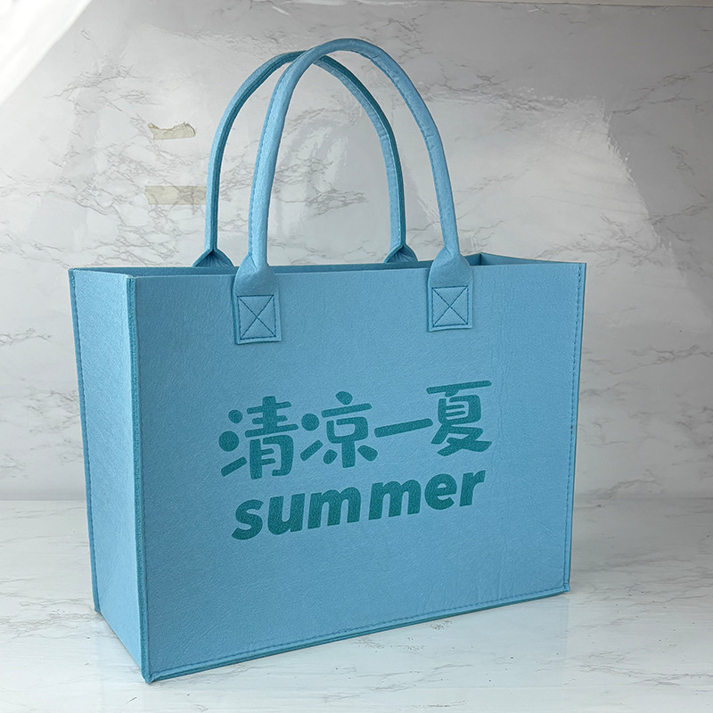 2027 Corporate Custom Felt Tote Bags, Year of the Sheep Promotional Felt Handbags, Custom Printed Logo