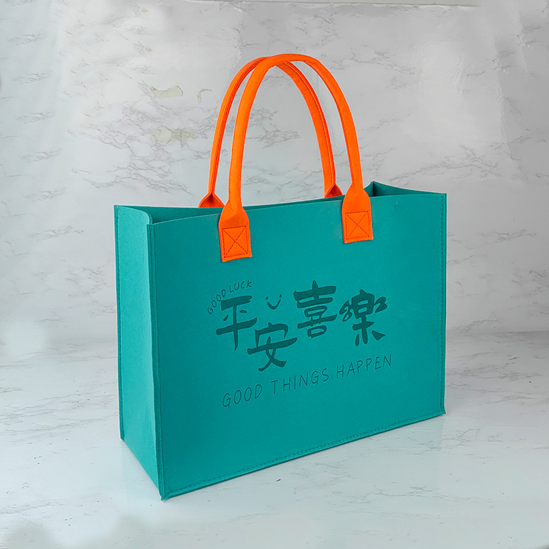 2027 Corporate Custom Felt Tote Bags, Year of the Sheep Promotional Felt Handbags, Custom Printed Logo
