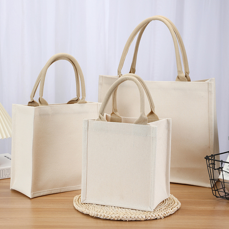 Custom Canvas Tote Bag with Logo & Pattern Printing, Gift Bag for Work Commute & Storage, Blank Canvas Bags In Stock