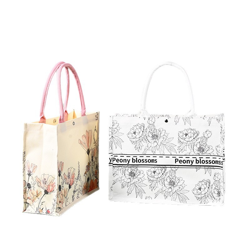 Custom Laminated Canvas Tote Bag, Premium 3D Chinese Style / Guochao Commute Handbag, Cross-border Supply