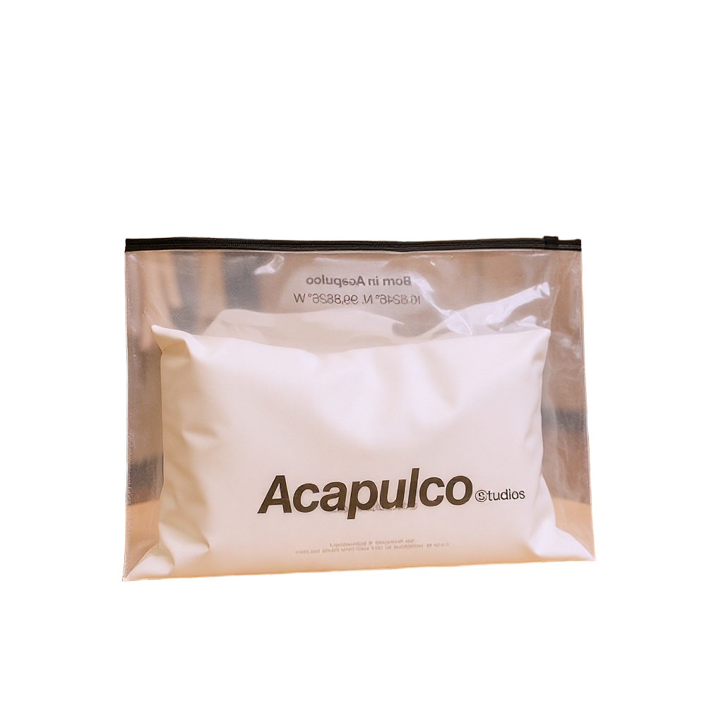 耐用的100毫米哑光磨砂PE/EVA服装拉链袋，型号005,Durable 100mm Matte Frosted PE/EVA Garment Zipper Bags, Model 005, Pack of 100, Biodegradable & Recyclable, Custom Offset Printing