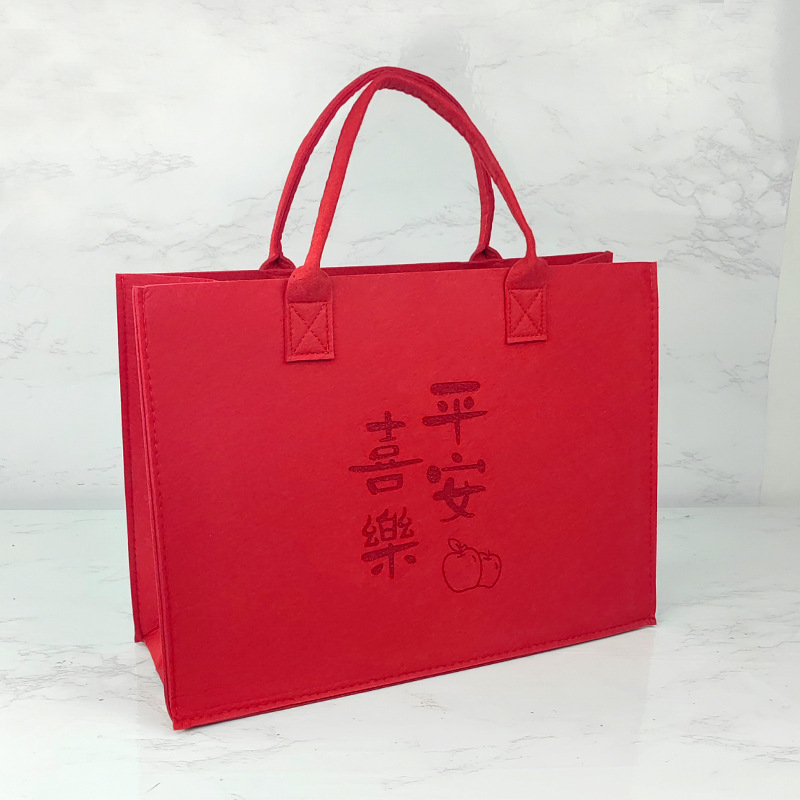 2027 Corporate Custom Felt Tote Bags, Year of the Sheep Promotional Felt Handbags, Custom Printed Logo